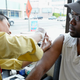 A man receives care at the AIDS Healthcare Foundation pharmacy in April 2013 in California. (Kevork Djansezian/Getty Images)